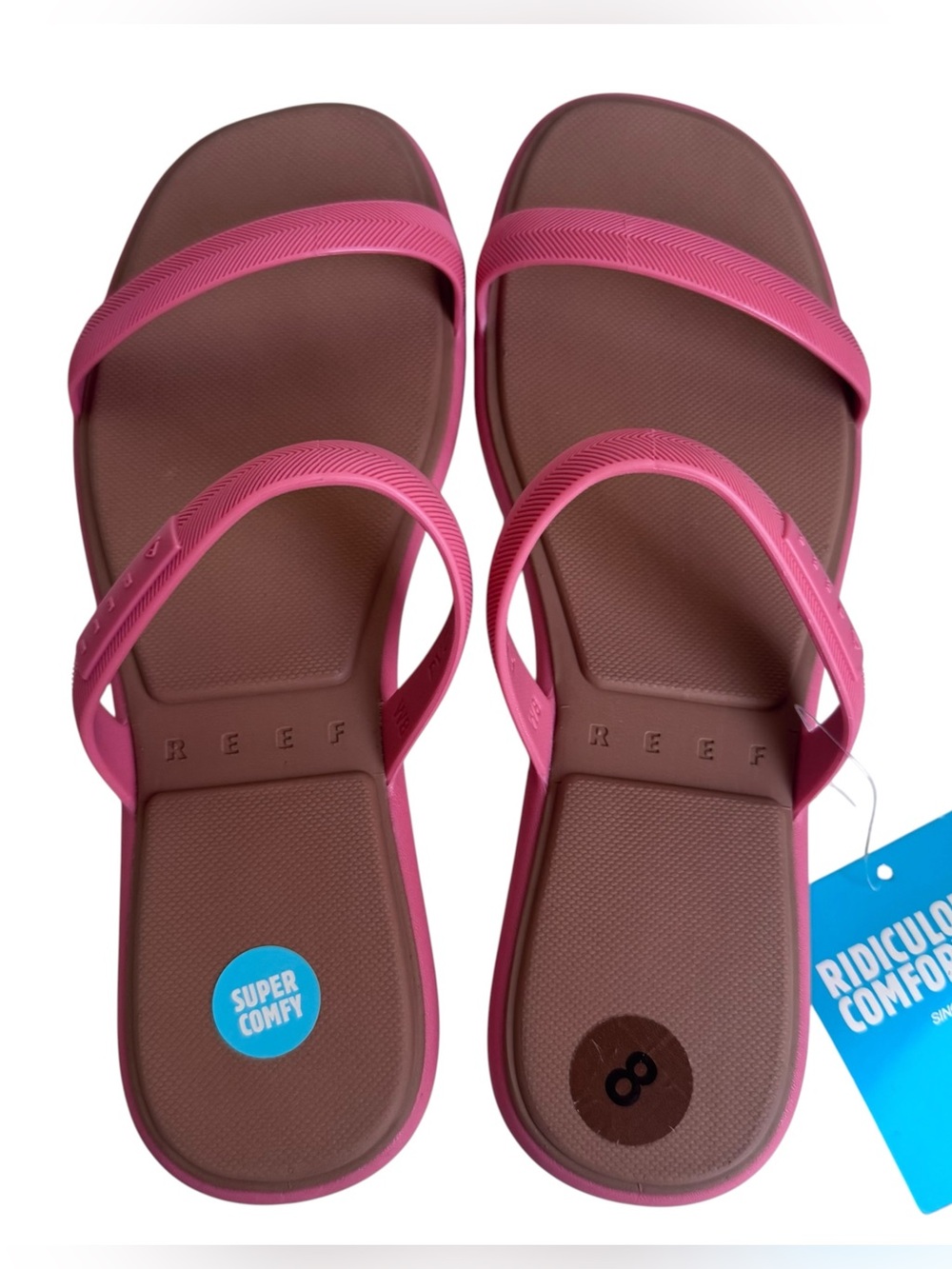 NWT Reef Water Willow Marina Two Strap Sandals Burnt Coral Women’s 8 - Picture 3 of 7
